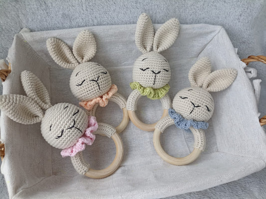 Crocheted Rattle - Bunny (4 colours)