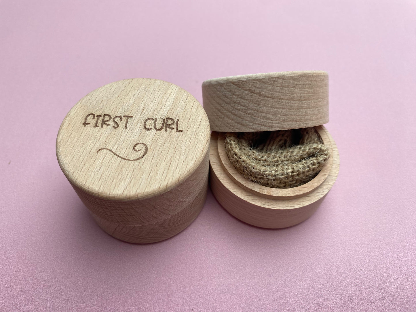 Engraved Round First Curl Box