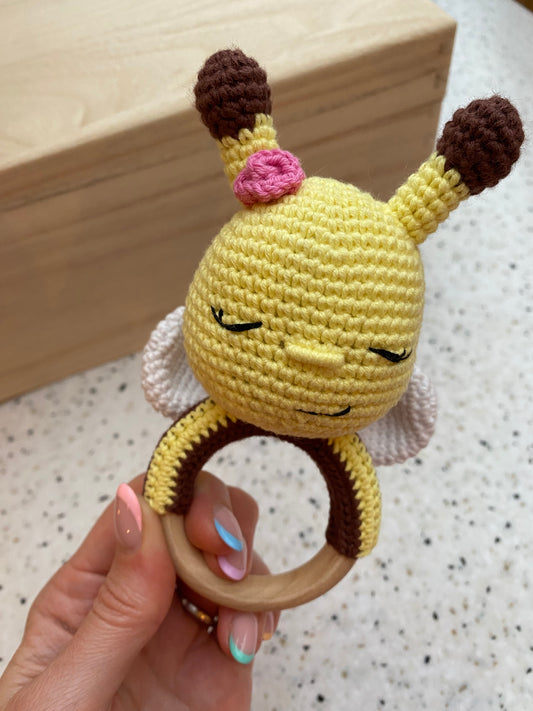 Crocheted Rattle - Bee