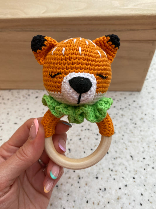 Crocheted Rattle - Fox